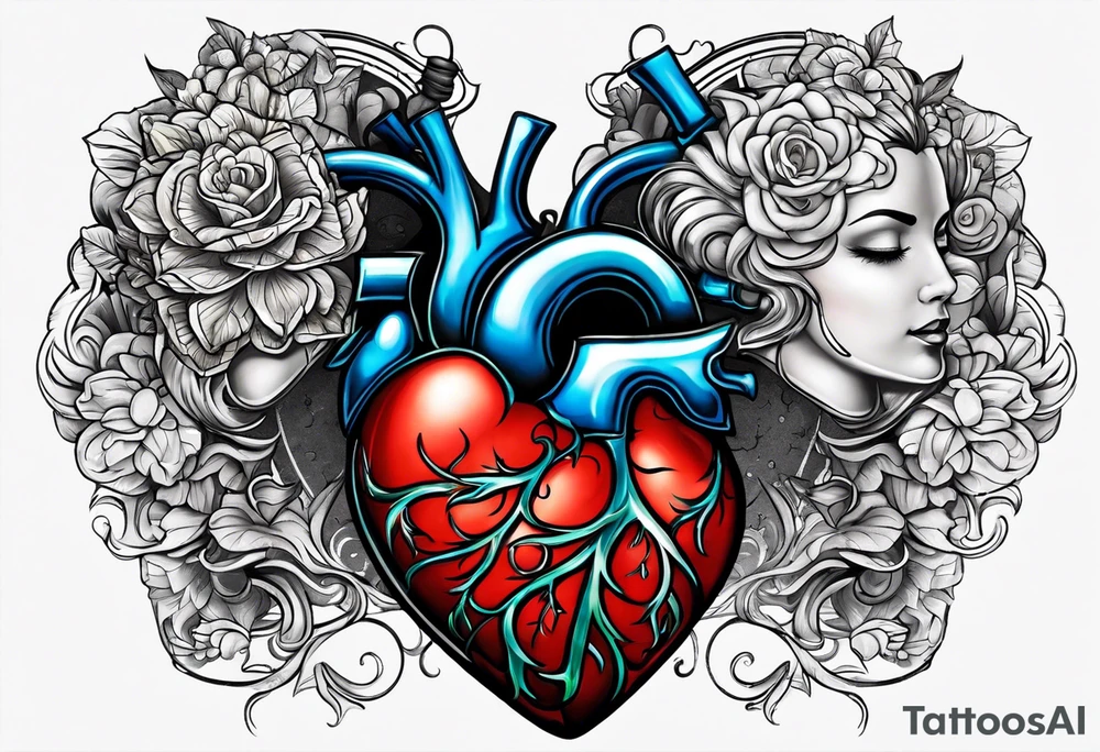 Heart and brain balance tattoo idea