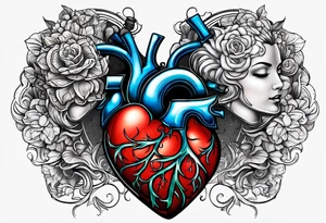 Heart and brain balance tattoo idea