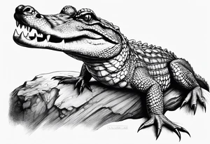 Full body Caiman with tail tattoo idea