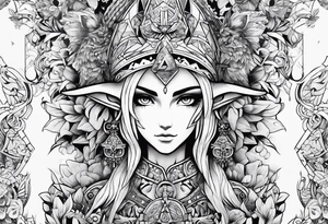 Legend of Zelda arm sleeve tattoo idea