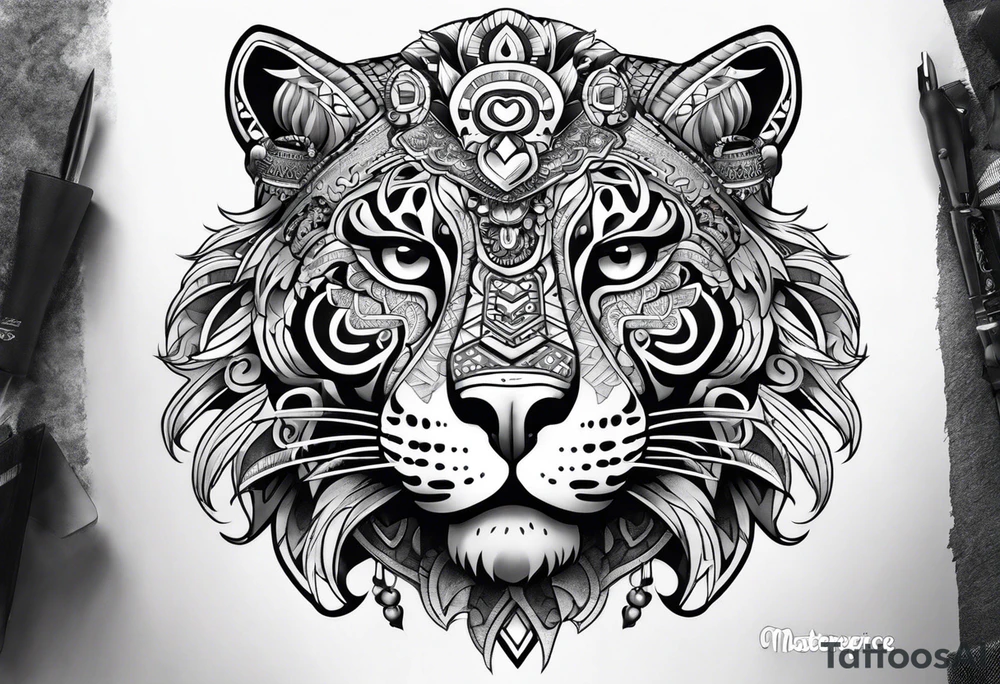 jaguar aztec shoulder tattoo idea