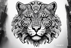 jaguar aztec shoulder tattoo idea