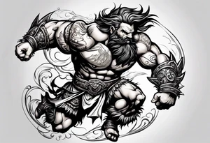 leaping barbarian tattoo idea