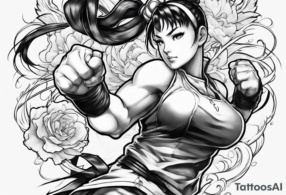 street fighter 3 makoto, chun li fighting tattoo idea