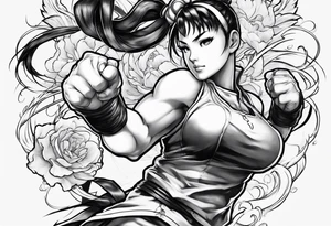 street fighter 3 makoto, chun li fighting tattoo idea