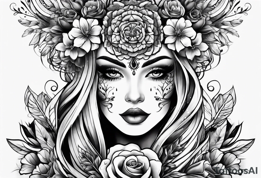 blumenranke tattoo idea