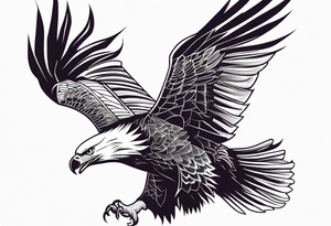 eagle full body fly vector tattoo idea