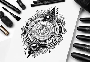 fine line galaxy tattoo idea