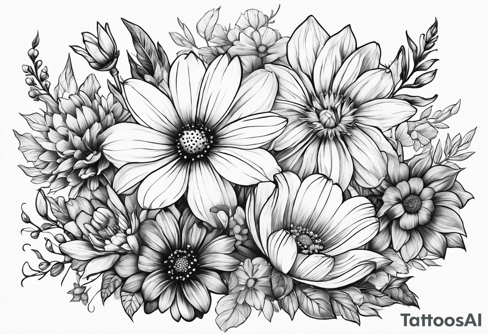 Wildflowers, smaller, vertical , half sleeve tattoo idea Wildflowers, smaller, vertical , half sleeve tattoo idea