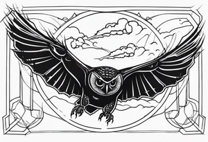a scary black flying to the top tattoo idea