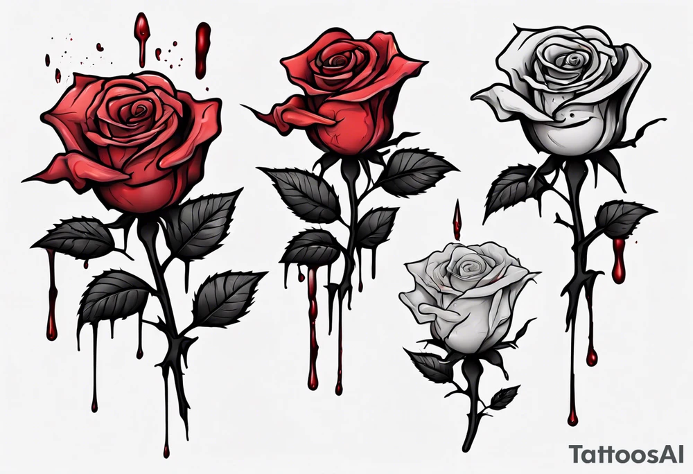 bleeding rose tattoo idea