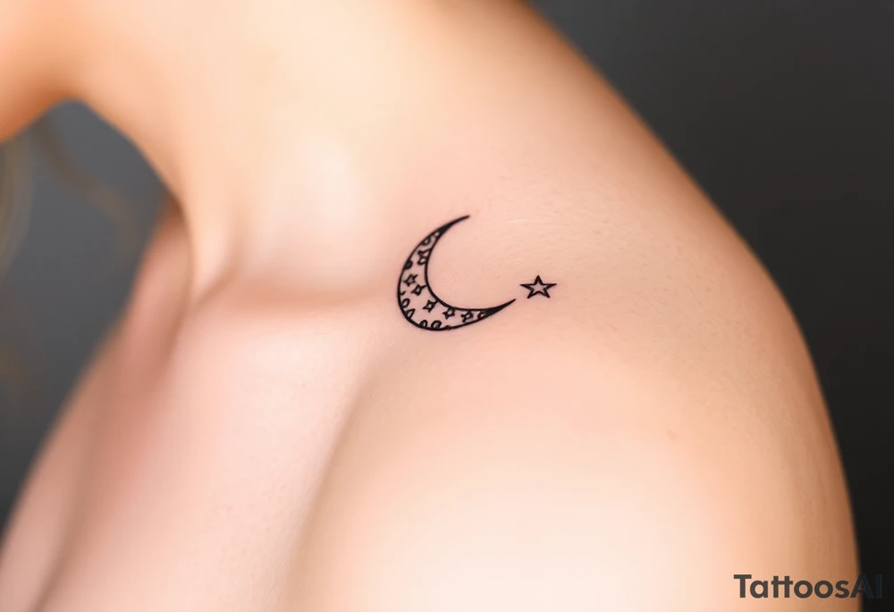 Stars and moon tattoo idea