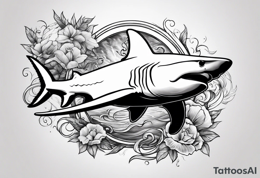 Hammerhead shark and tiger shark tattoo idea