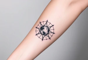 outer space, planets, geometric patterns, string theory tattoo idea