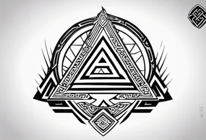 Valhalla  shield sword valknut steps tattoo idea