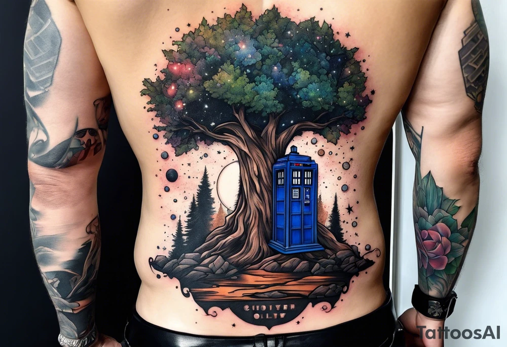 Tree with Star wars and a tardis tattoo idea