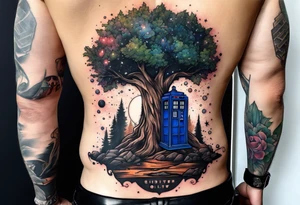 Tree with Star wars and a tardis tattoo idea