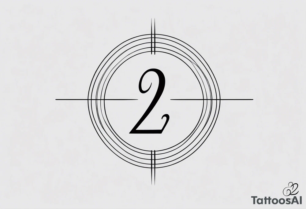 Minimalist tattoo design with ultra-thin lines, focused on the number 22, symbolizing love and the deep connection with my partner, who is the love of my life. The design should convey elegance and simplicity, with a symbolic touch suggesting unity, such as two parallel lines or elements representing balance and eternal love. I prefer a clean, modern style in black ink, suitable for a discreet location like the forearm or wrist tattoo idea