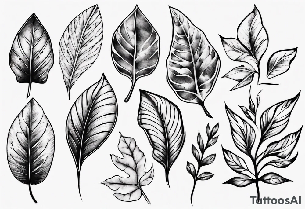 pinnatisect leaf tattoo idea