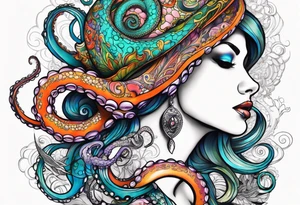 Half woman half octopus tattoo idea