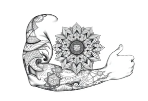 intricate mandala with sacred geometry and cosmic elements tattoo idea
