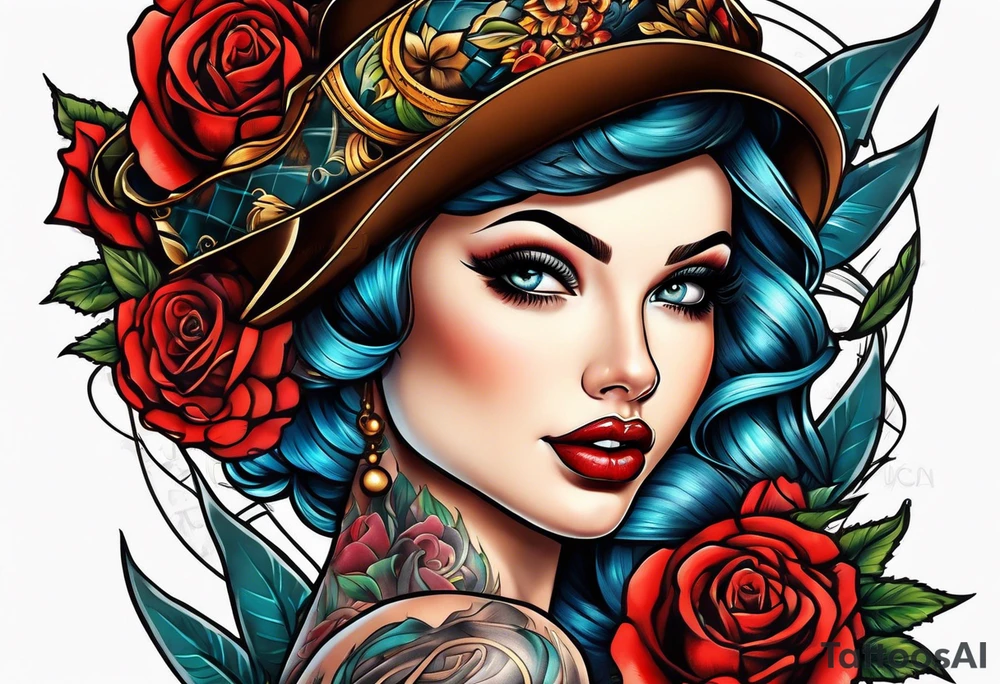 Pinup girl tattoo idea