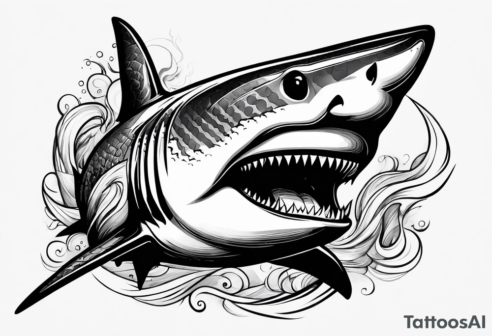 shark head tattoo idea