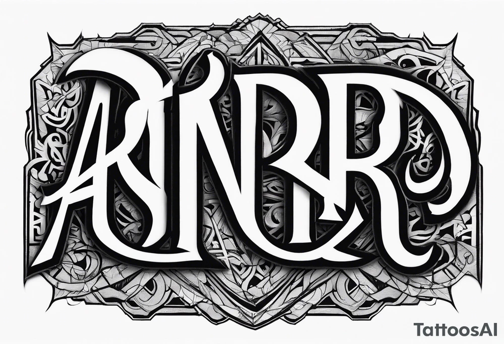 the letters A R in the middle of a ninja headband tattoo idea