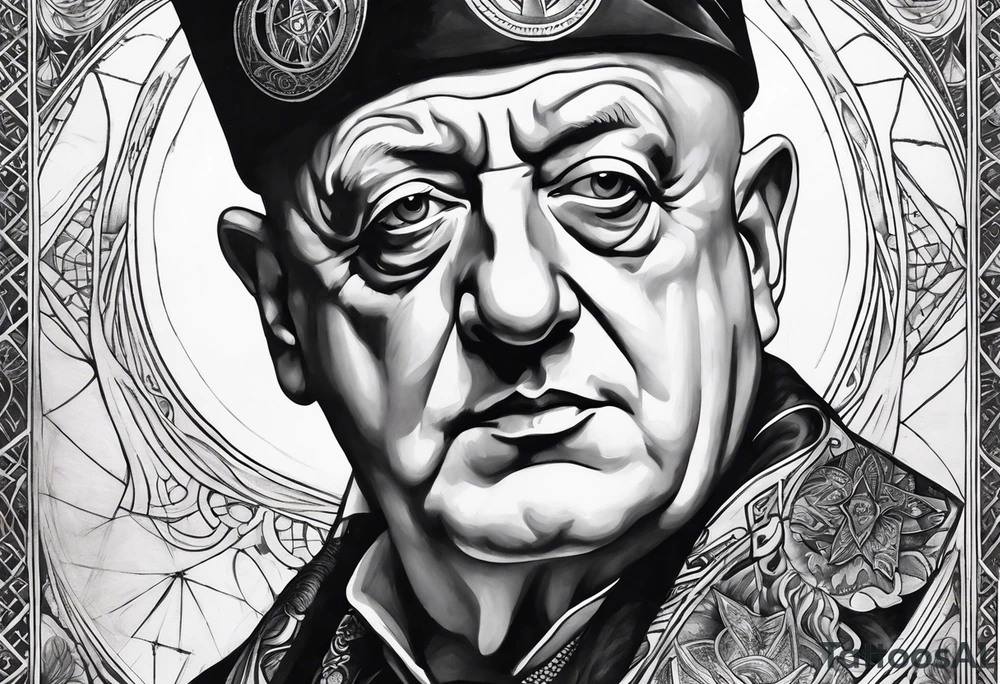 portrait of Aleister Crowley tattoo idea