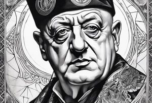 portrait of Aleister Crowley tattoo idea