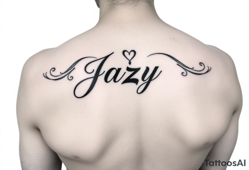 upper shooulder - Remembrance of a deceased best friend with the name Jazy incorporated tattoo idea