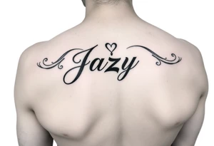upper shooulder - Remembrance of a deceased best friend with the name Jazy incorporated tattoo idea