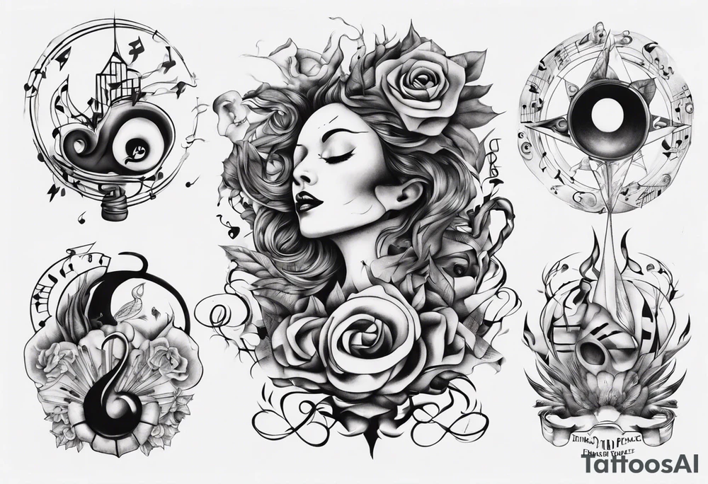 Finding peace in music tattoo idea