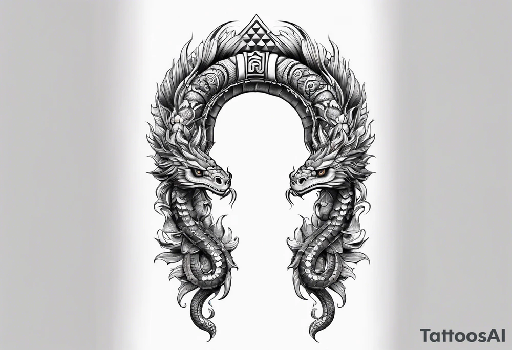quetzalcoatl snake full body arm sleeve tattoo idea