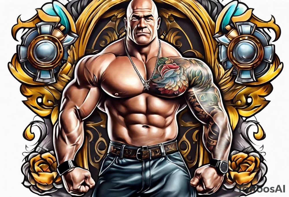 Funny old bodybuilder tattoo idea
