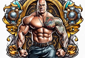 Funny old bodybuilder tattoo idea