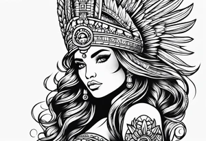 Aztec mermaid tattoo idea