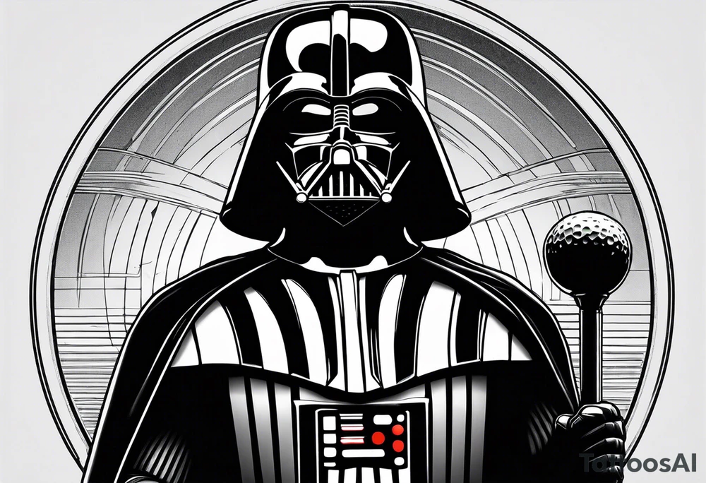 Darth vader Golf theme shoulder tattoo for men tattoo idea