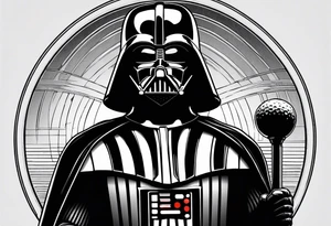 Darth vader Golf theme shoulder tattoo for men tattoo idea