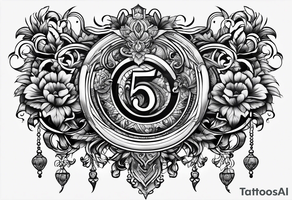 the number 5 tattoo idea