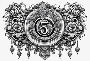 the number 5 tattoo idea