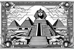 The Egyptian Sphinx destroying the pyramids tattoo idea