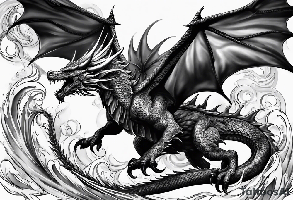 Schlängelnder Drache tattoo idea