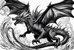 Schlängelnder Drache tattoo idea