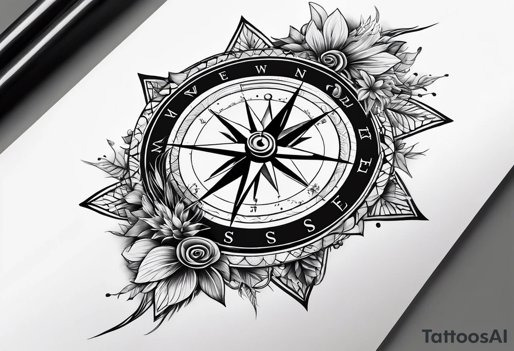 compass tattoo idea