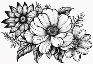 Flower paw print tattoo idea