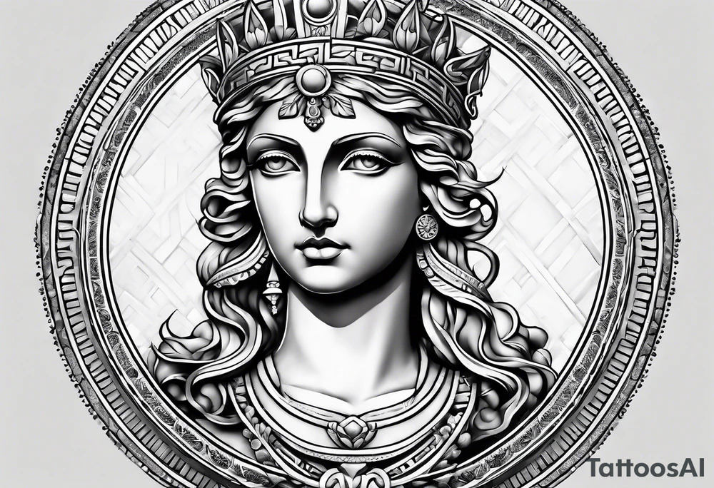 Themis greek goddess previous generations small fine line tattoo idea