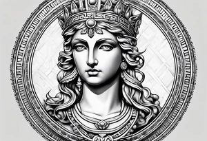 Themis greek goddess previous generations small fine line tattoo idea