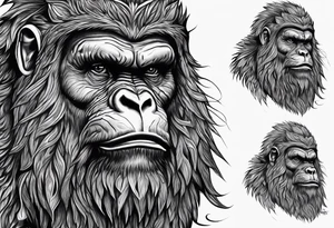 Sasquatch walking tattoo idea