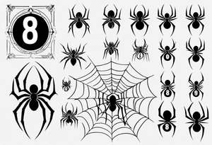 Spider with the number 8 on its back tattoo idea